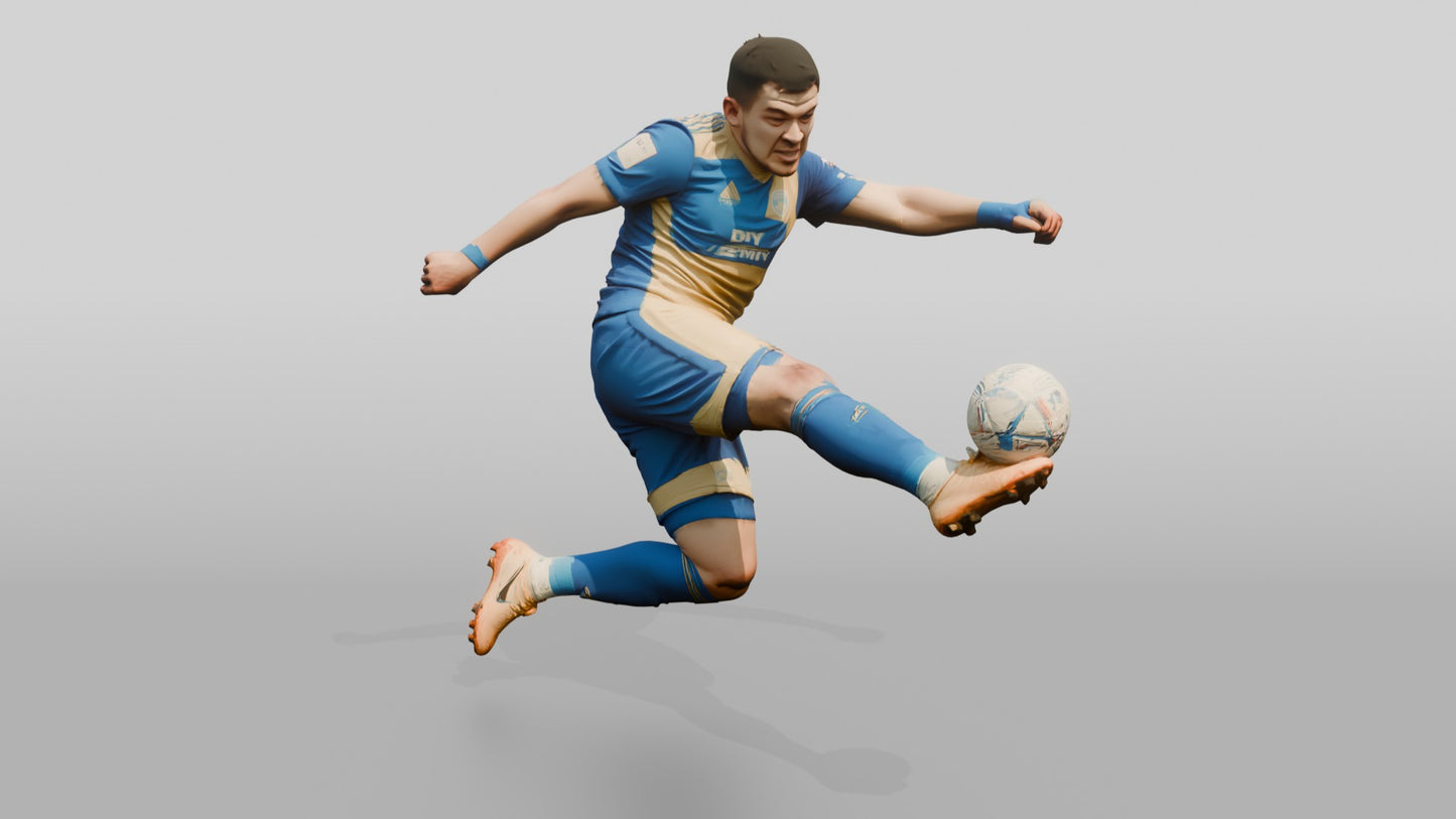 Soccer Player Side-Volley Kick