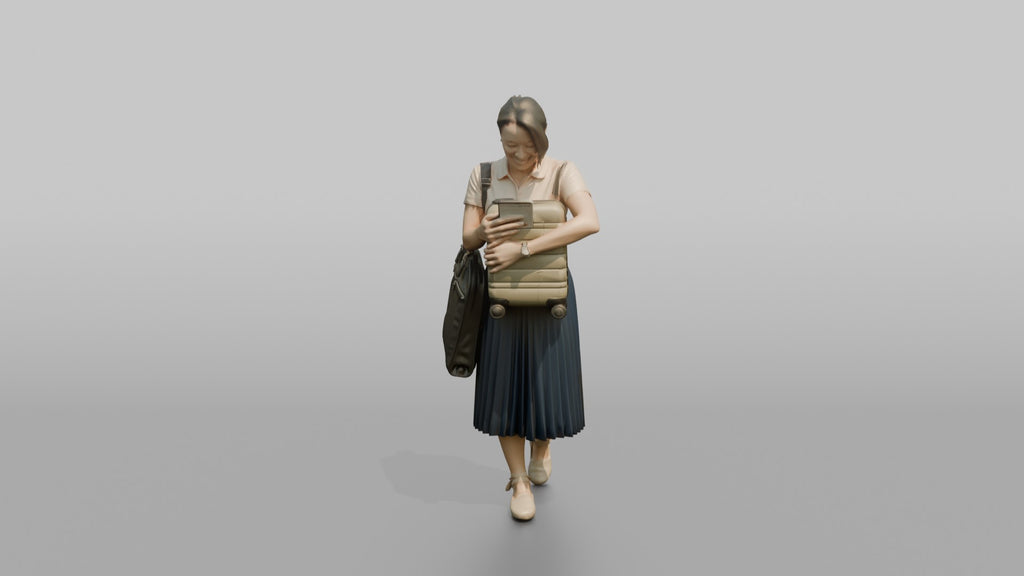 Traveler Hugging Her Carry-On Bag
