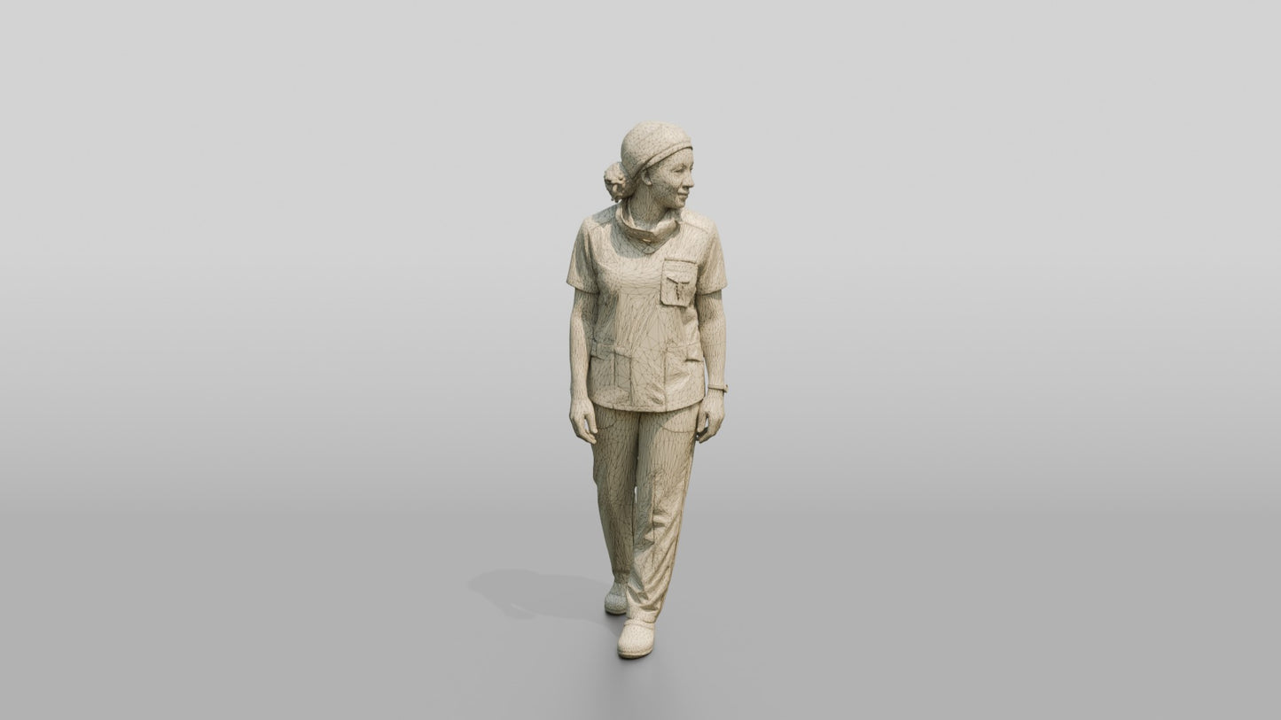 Middle-Aged Black Woman Doctor Looking Back
