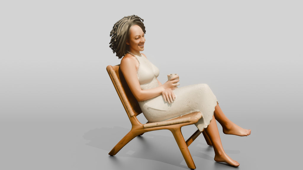 Woman Seated in a White Dress