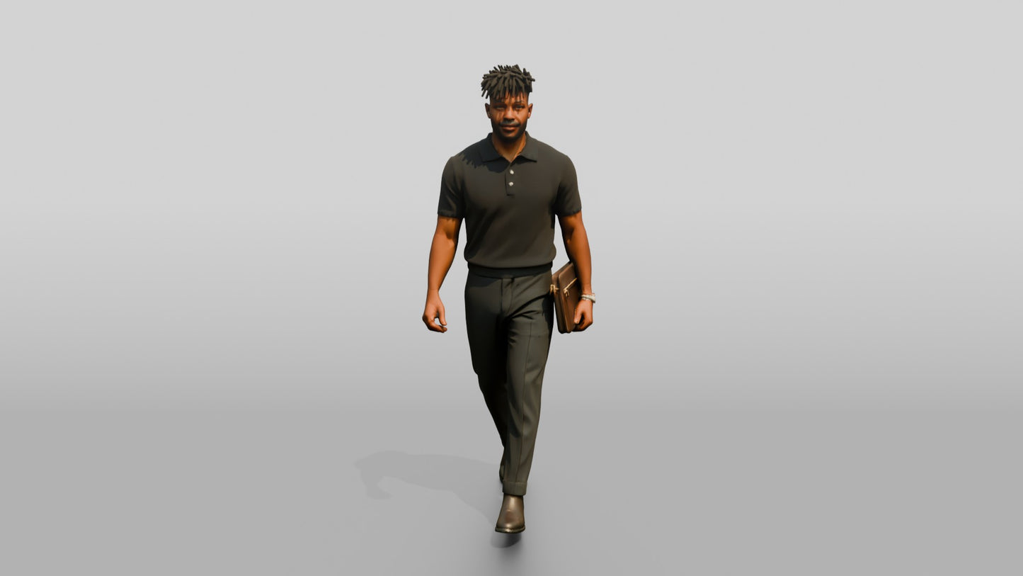 Office Worker Walking with a Folder