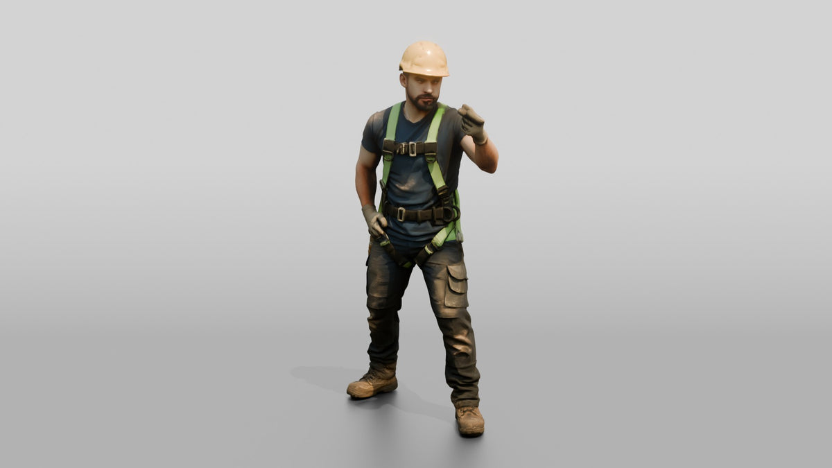 Construction Worker Man 16 - 3D character model, view 4