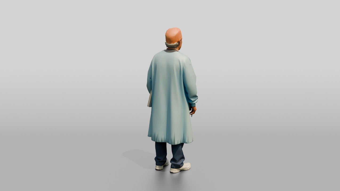 Older Hispanic Man Doctor Holding Folder