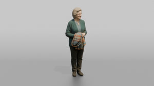 Woman Customer Holding A Folded Scarf - 3D character model