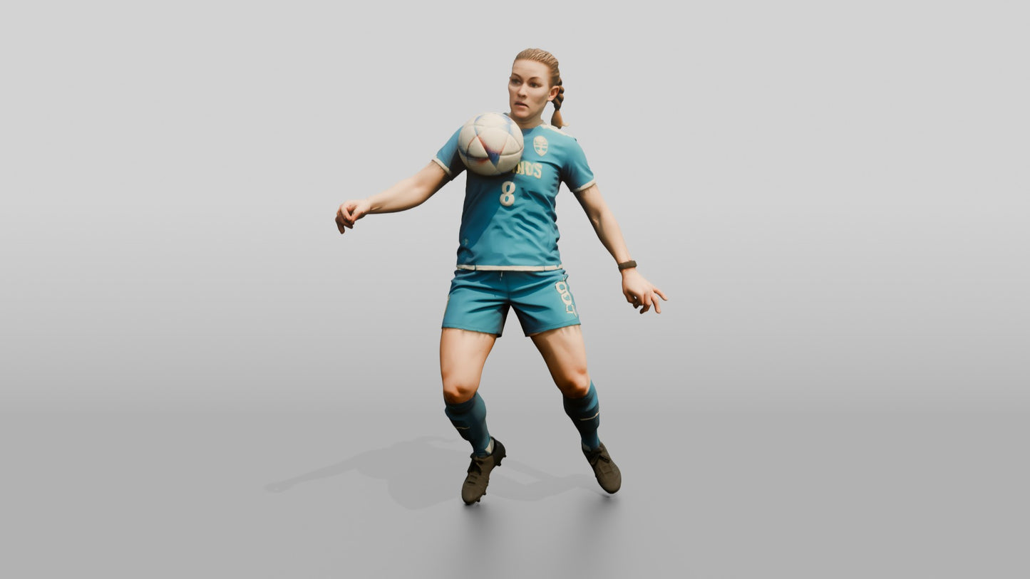 Soccer Player High Chest Trap