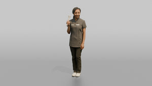 Esthetician Man Holding A Facial Skincare Brush - 3D character model
