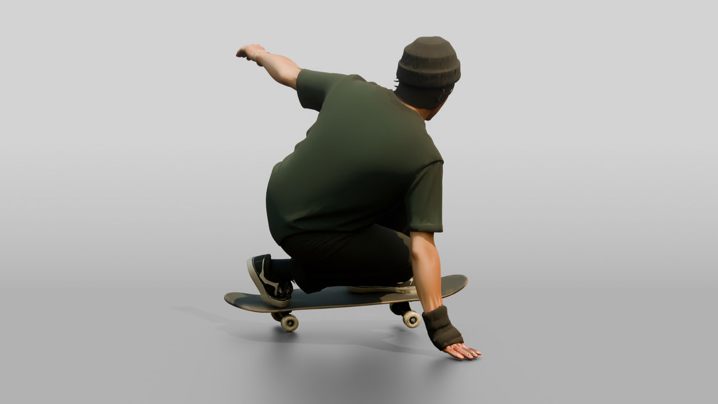 Skateboarder Man Performing Ollie