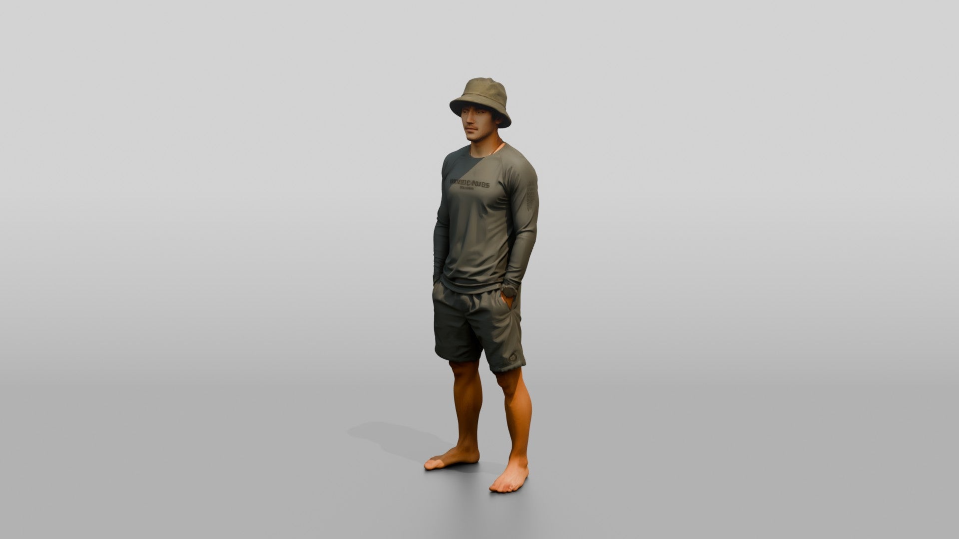 Man Standing With Hands in Pockets