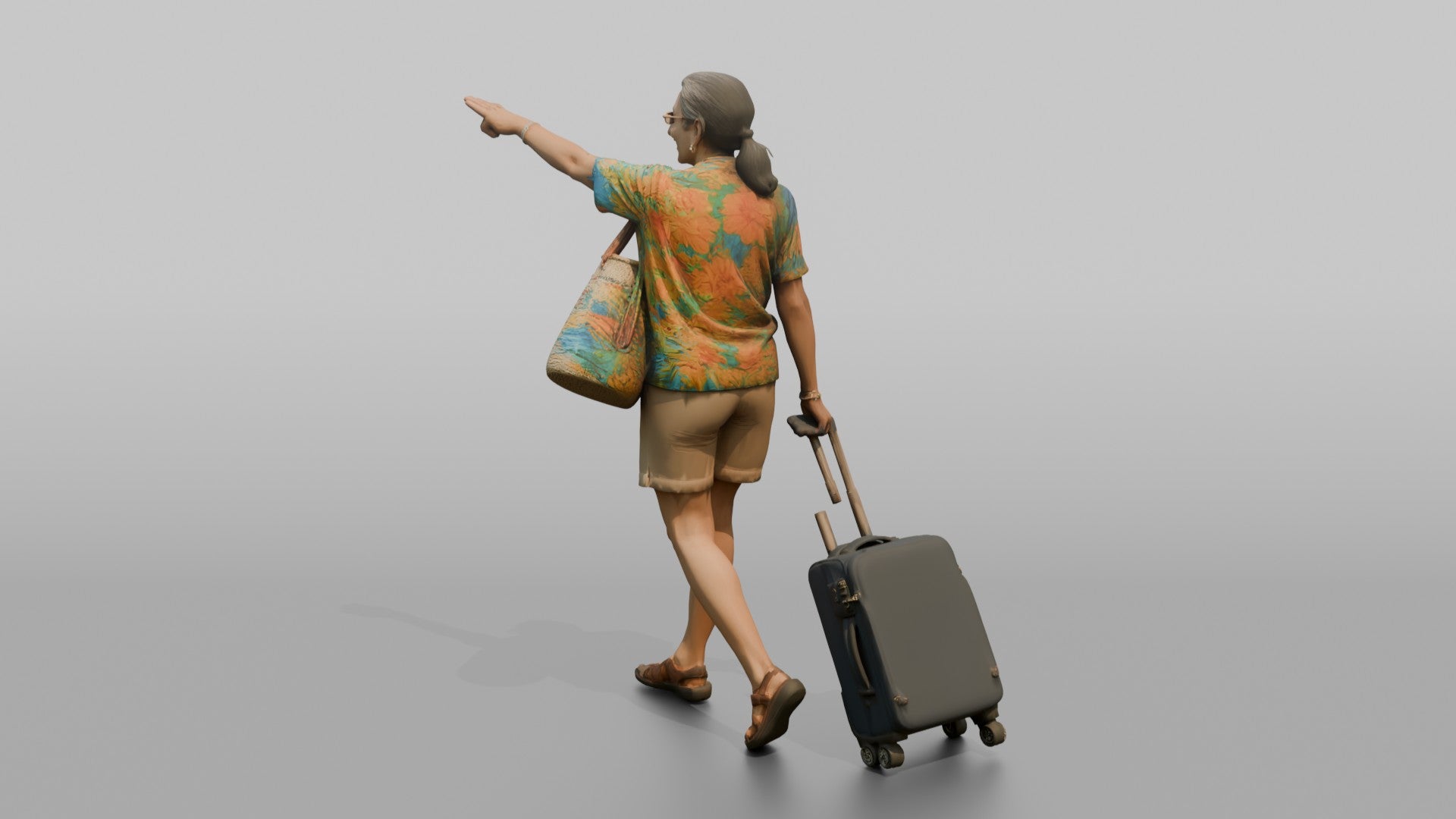 Traveler Pointing Toward The Gate