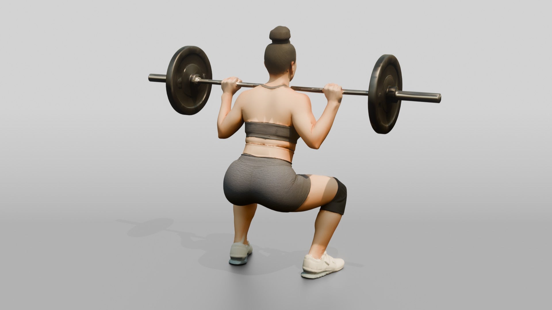 Woman in Athletic Squat Stance