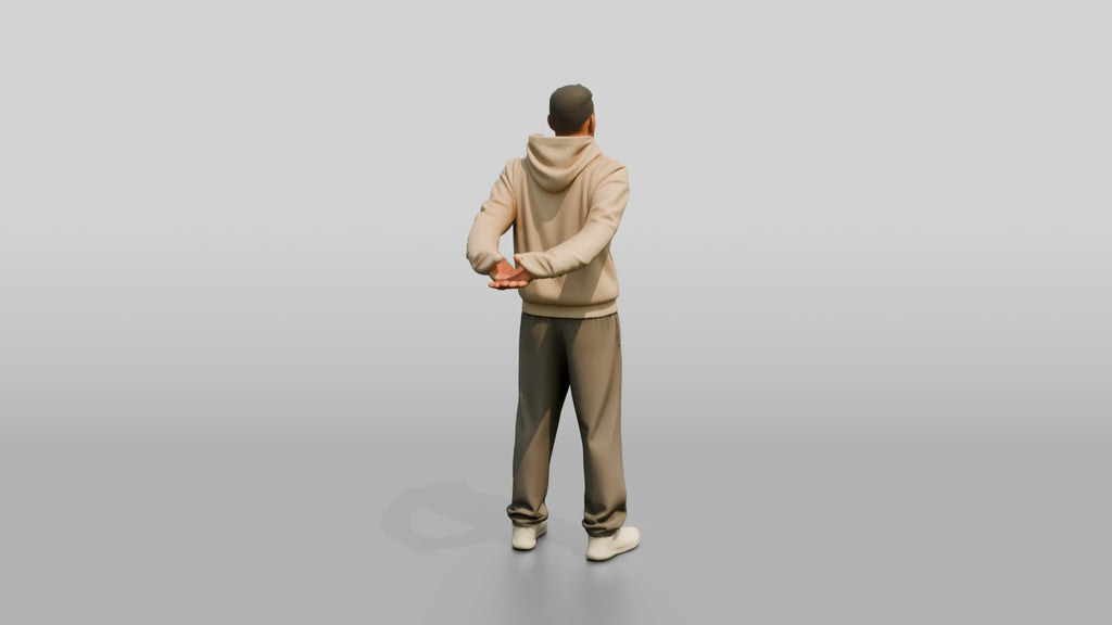 Man Stretching Chest with Shaker