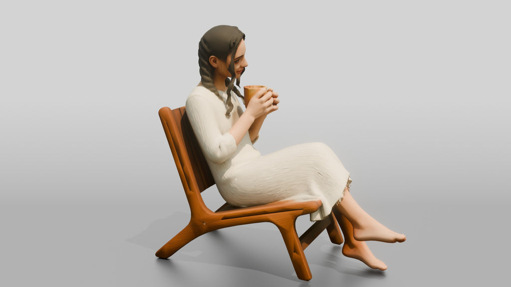 Woman on a Chair Checking Her Phone