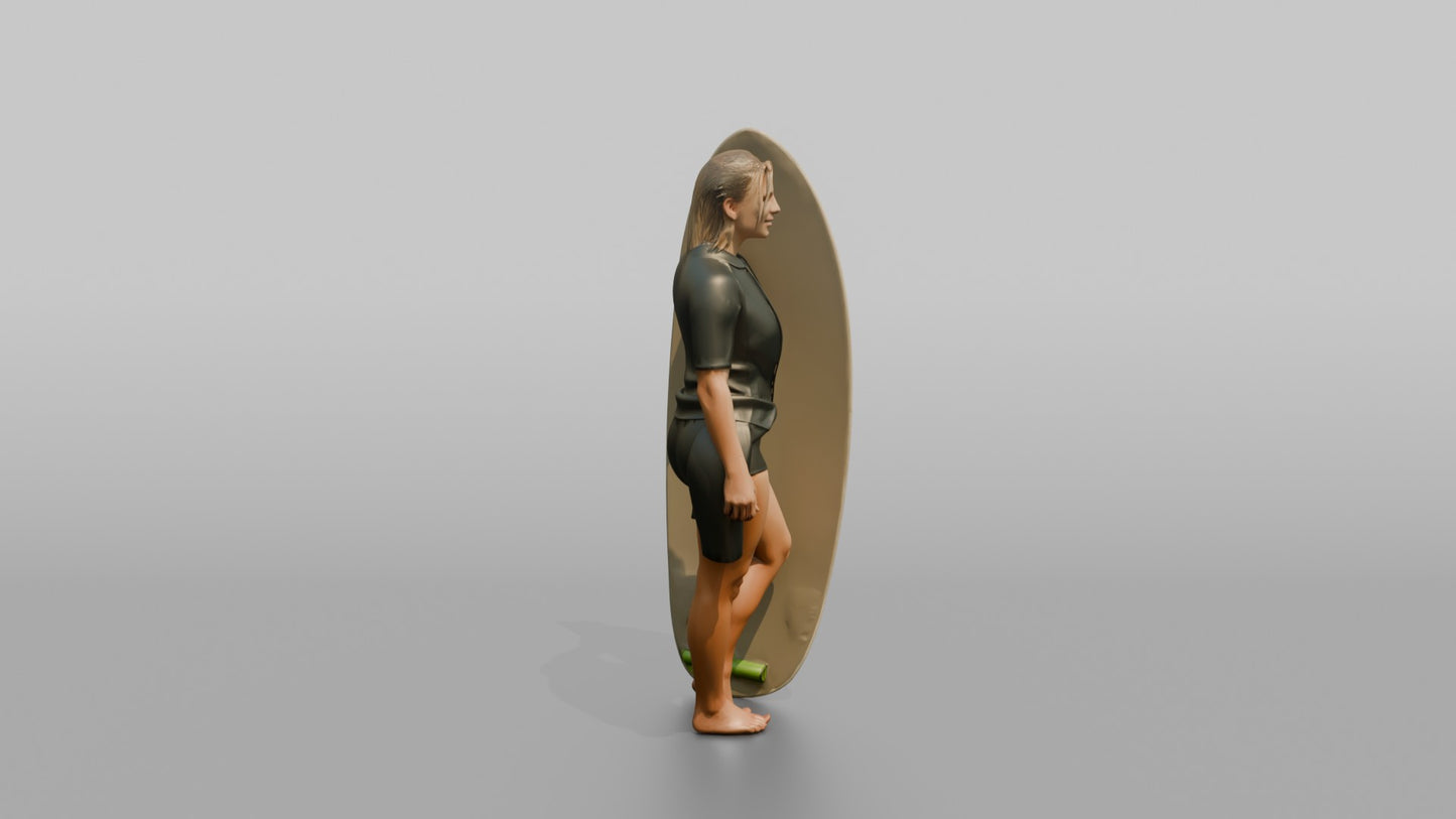 Surfer Posing with a Surfboard