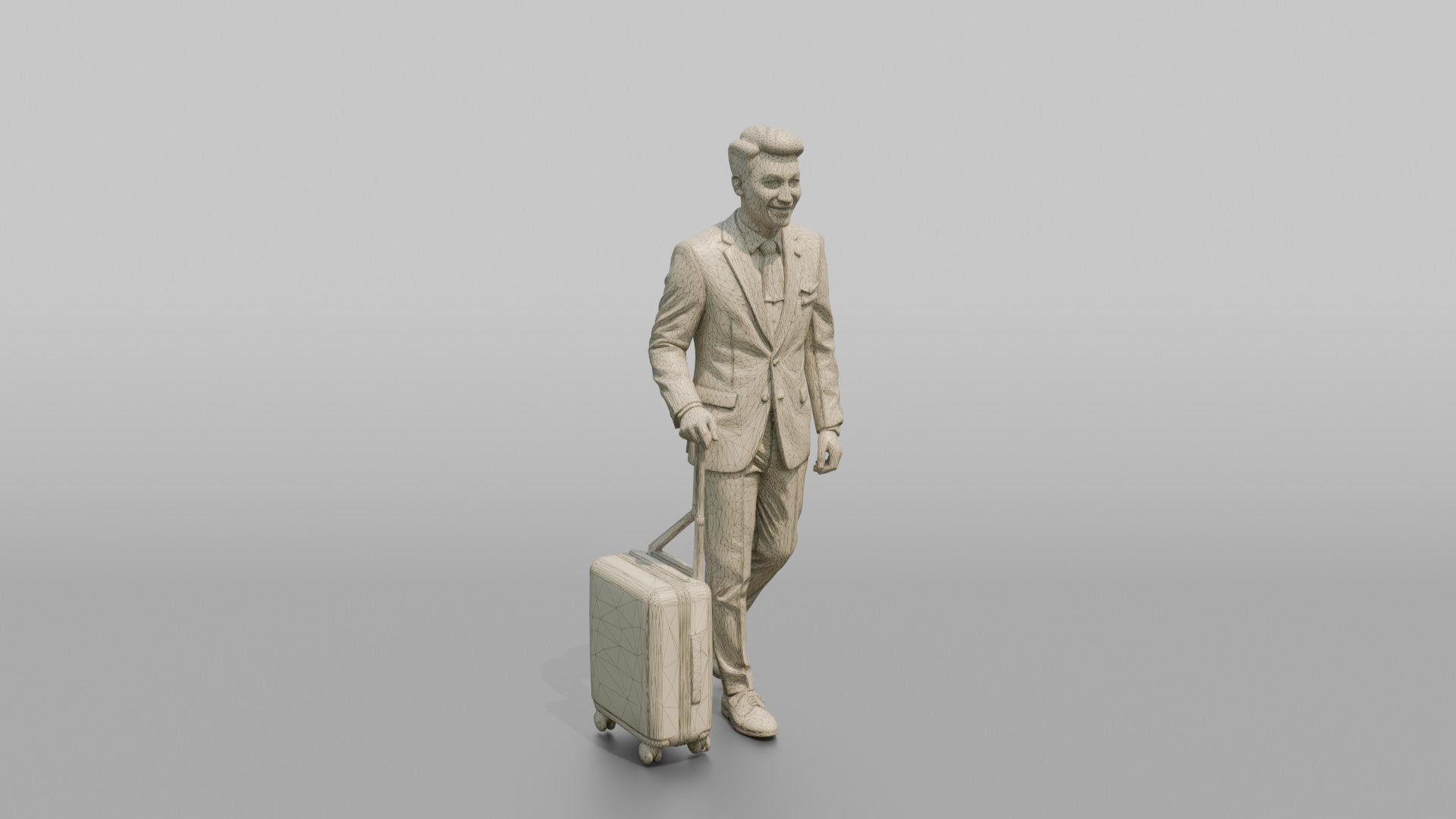 Caucasian Flight Attendant Holding a Coffee Tray