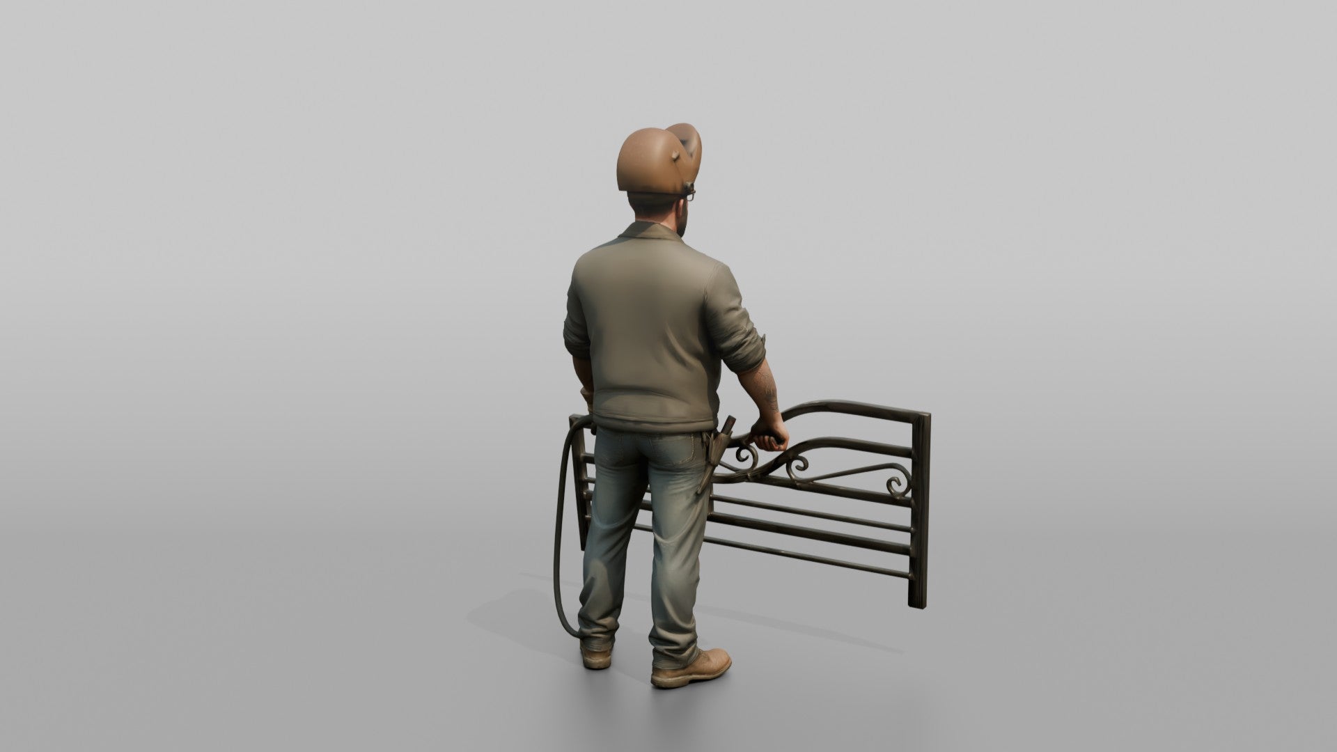 Farmer Welding Iron Gate Frame Protective Mask