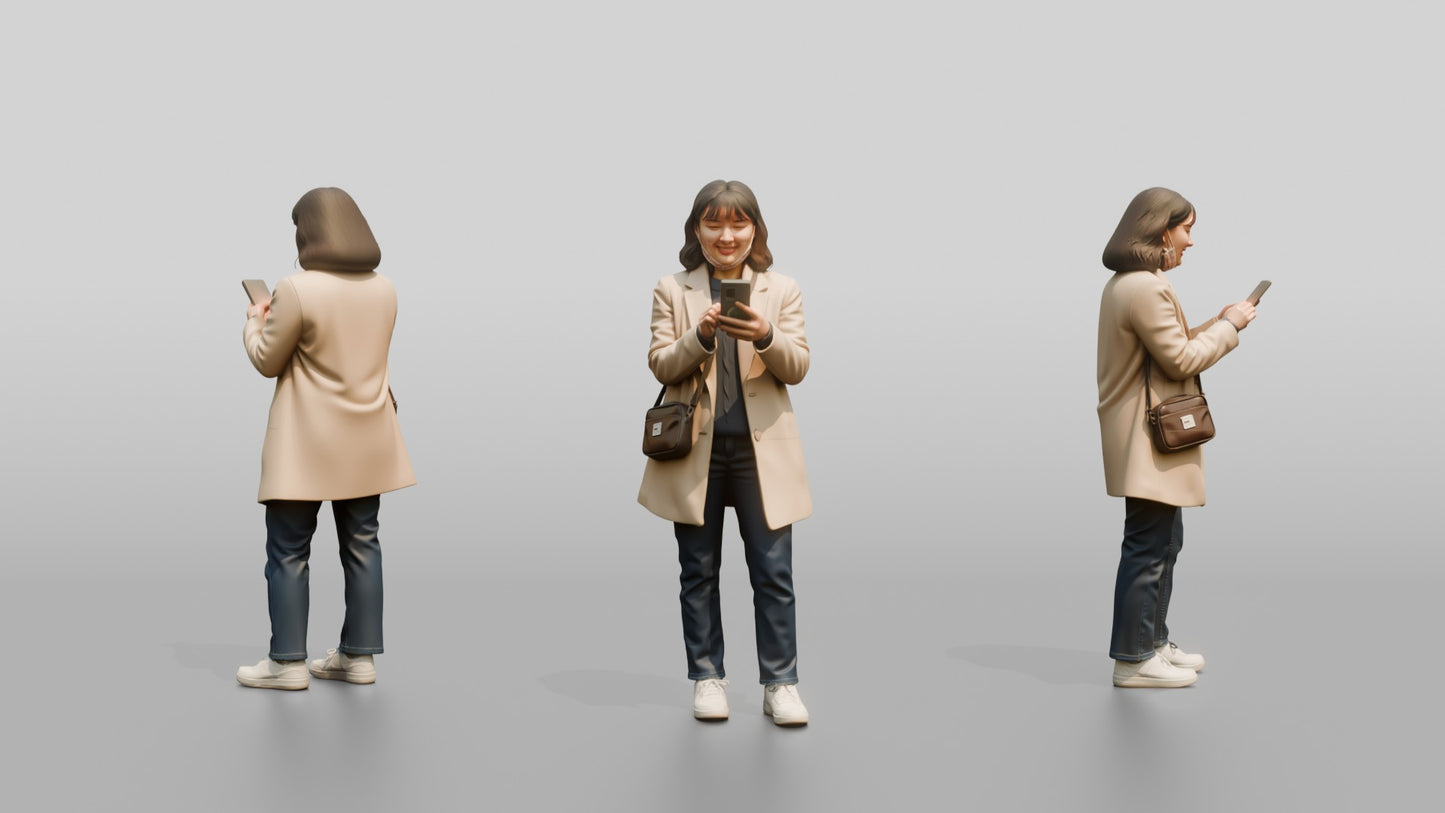 Woman Consulting Shopping Street Map