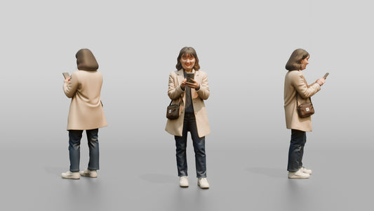 Woman Consulting Shopping Street Map