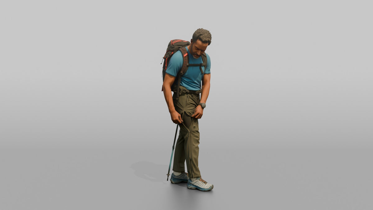 Trekker Unzipping His Trousers Vent - 3D character model, view 5