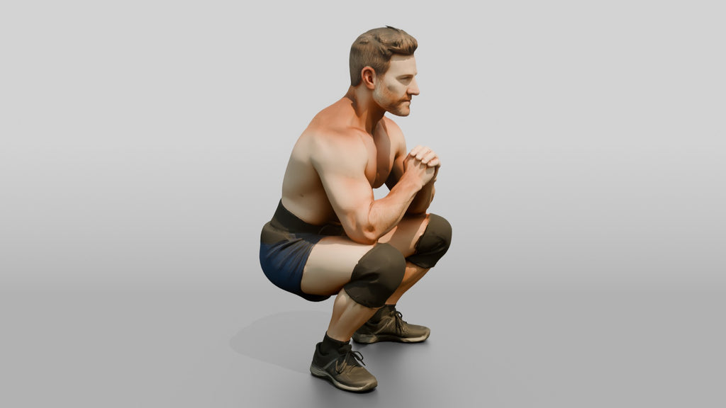 Muscular Man in Bodybuilding Shorts