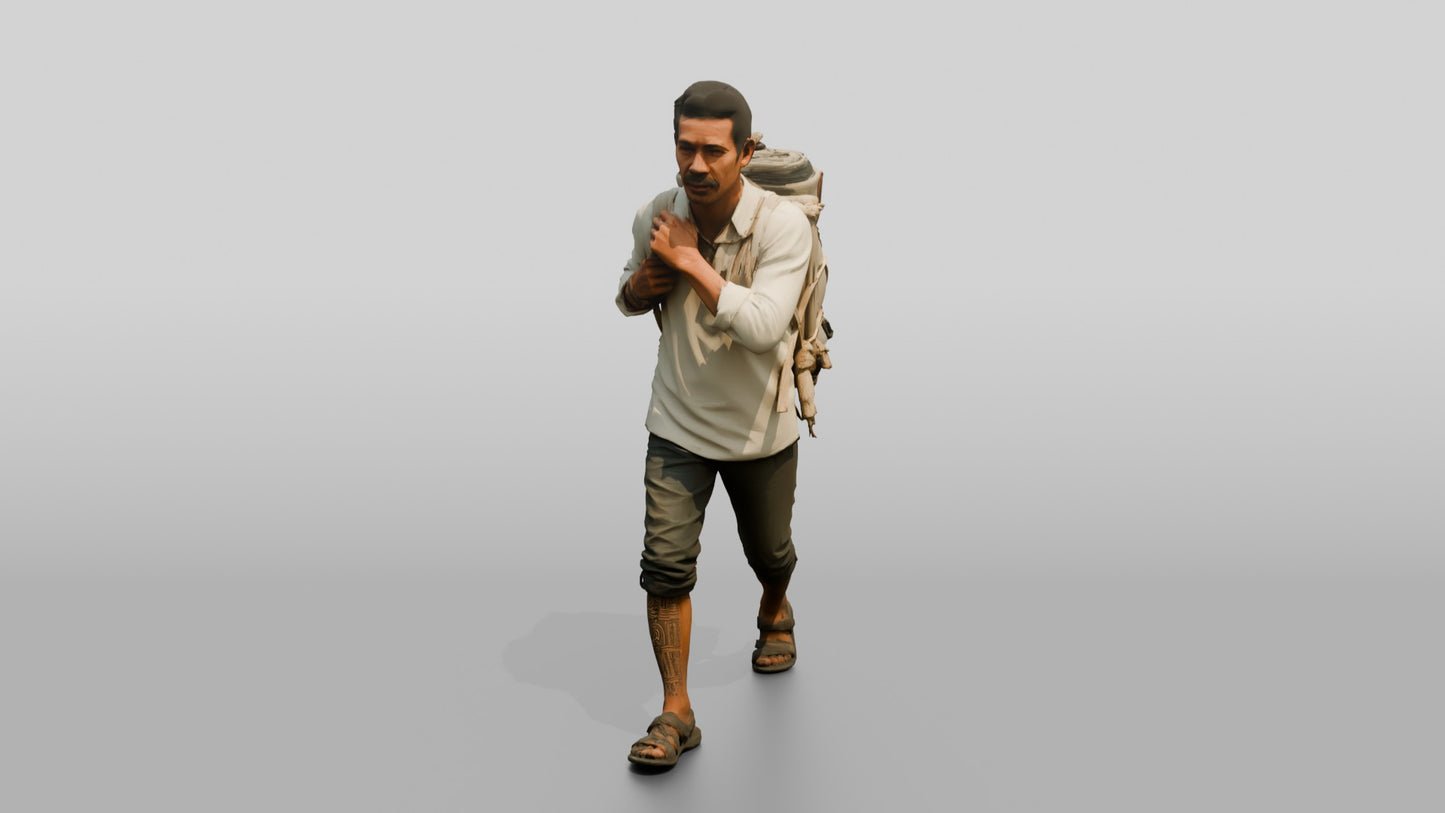 Southeast Asian Male Walking