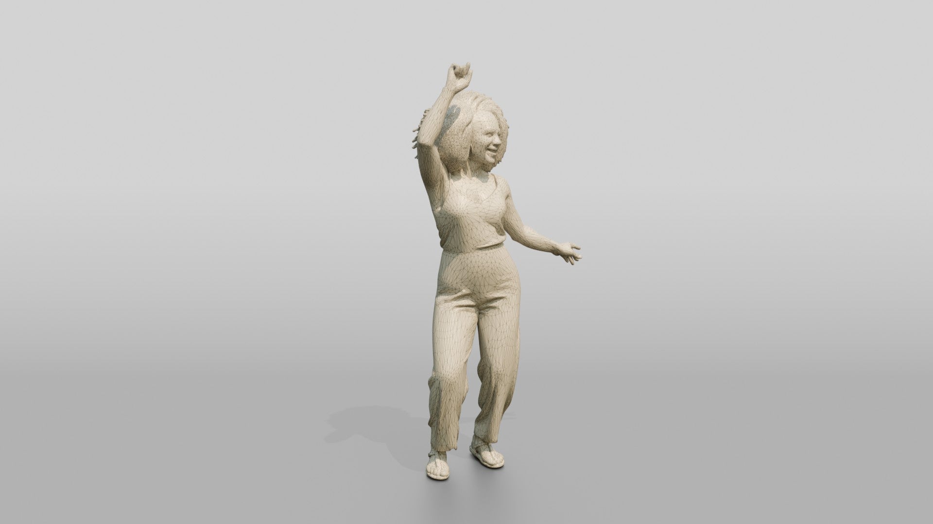Woman Dancing in a Green Jumpsuit