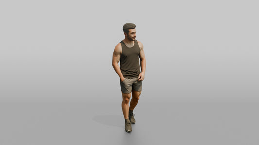 Fitness Influencer Man Standing Casually With A Slight Forward Lean - 3D character model