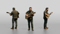 Homeless Man Playing an Old Acoustic Guitar