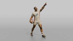 English Winger Pointing to the Sky After a Try - 3D character model, view 1