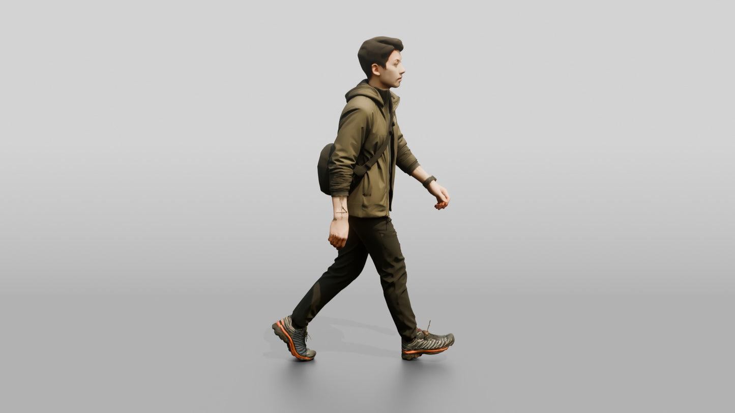 East Asian Male Walking