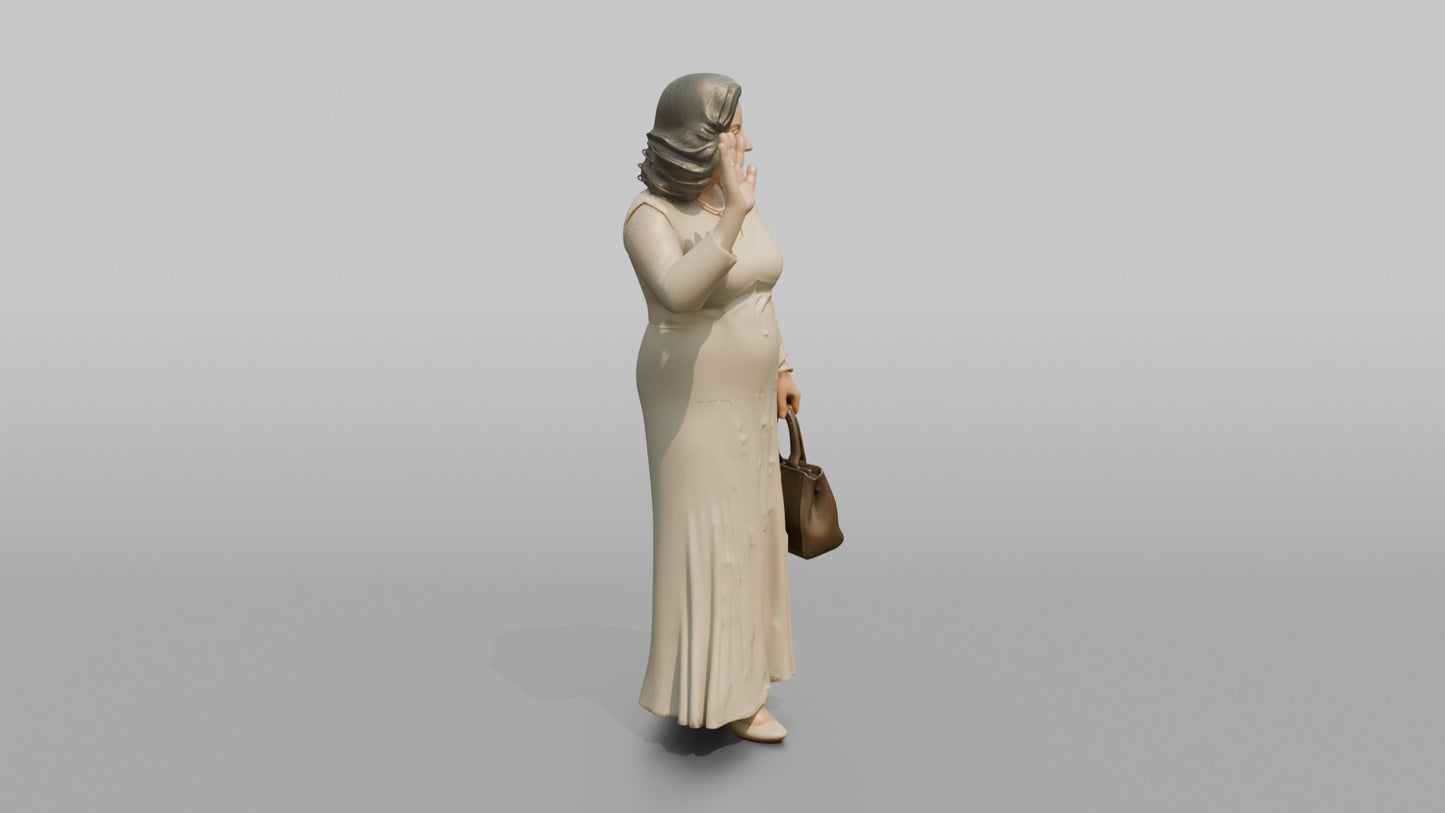 Elderly Latina Bride Waving Gracefully