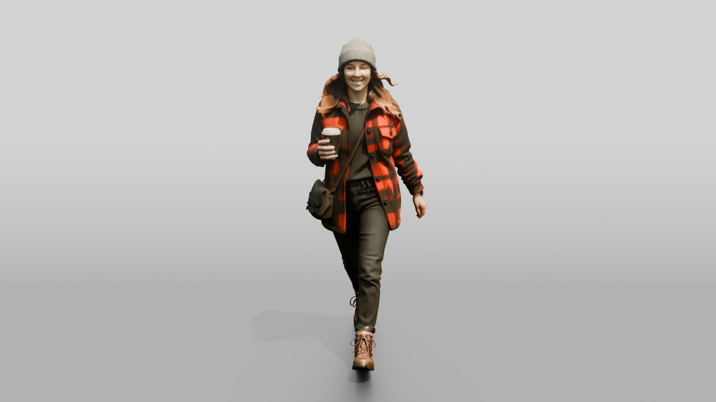 Canadian Woman in Heavy Flannel Coat