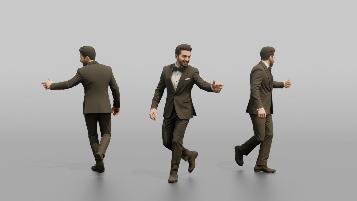 Middle Eastern Groom Mid-Dance Step