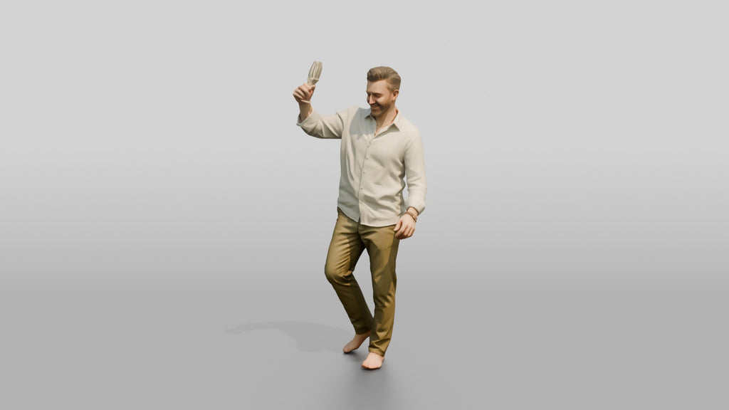 Older Man Dancing with a Drink