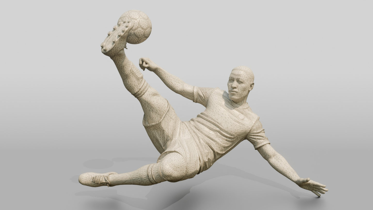 Soccer Player Dynamic Bicycle Kick