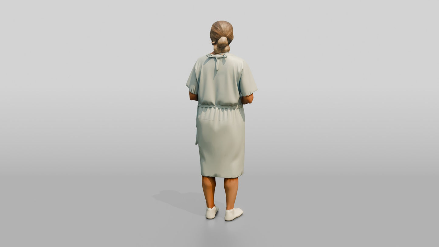 Elderly Woman Patient with Hands Clasped