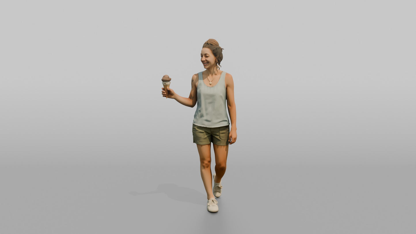 Vacationer Wearing Light Summer Tank And Shorts