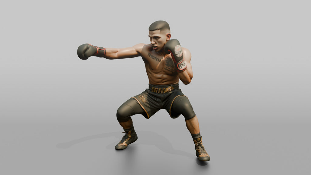 Boxer Feinting a Jab While Ducking Low