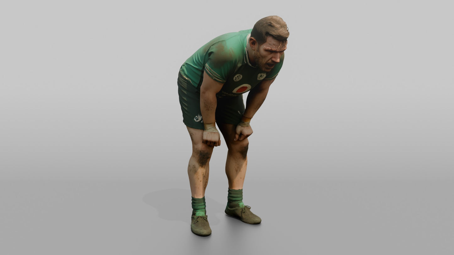 Irish Forward Catching His Breath Post-Match
