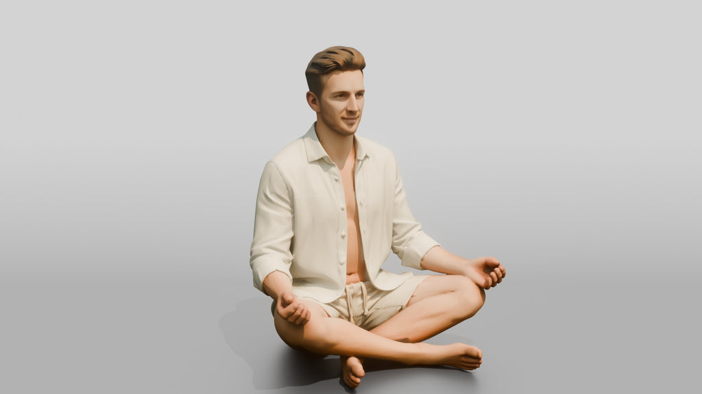 Man Meditating Cross-Legged