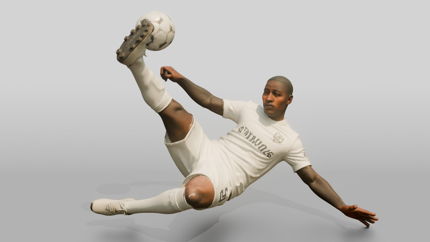 Soccer Player Dynamic Bicycle Kick
