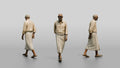 Elderly African Man Walking with Hands Clasped Behind His Back