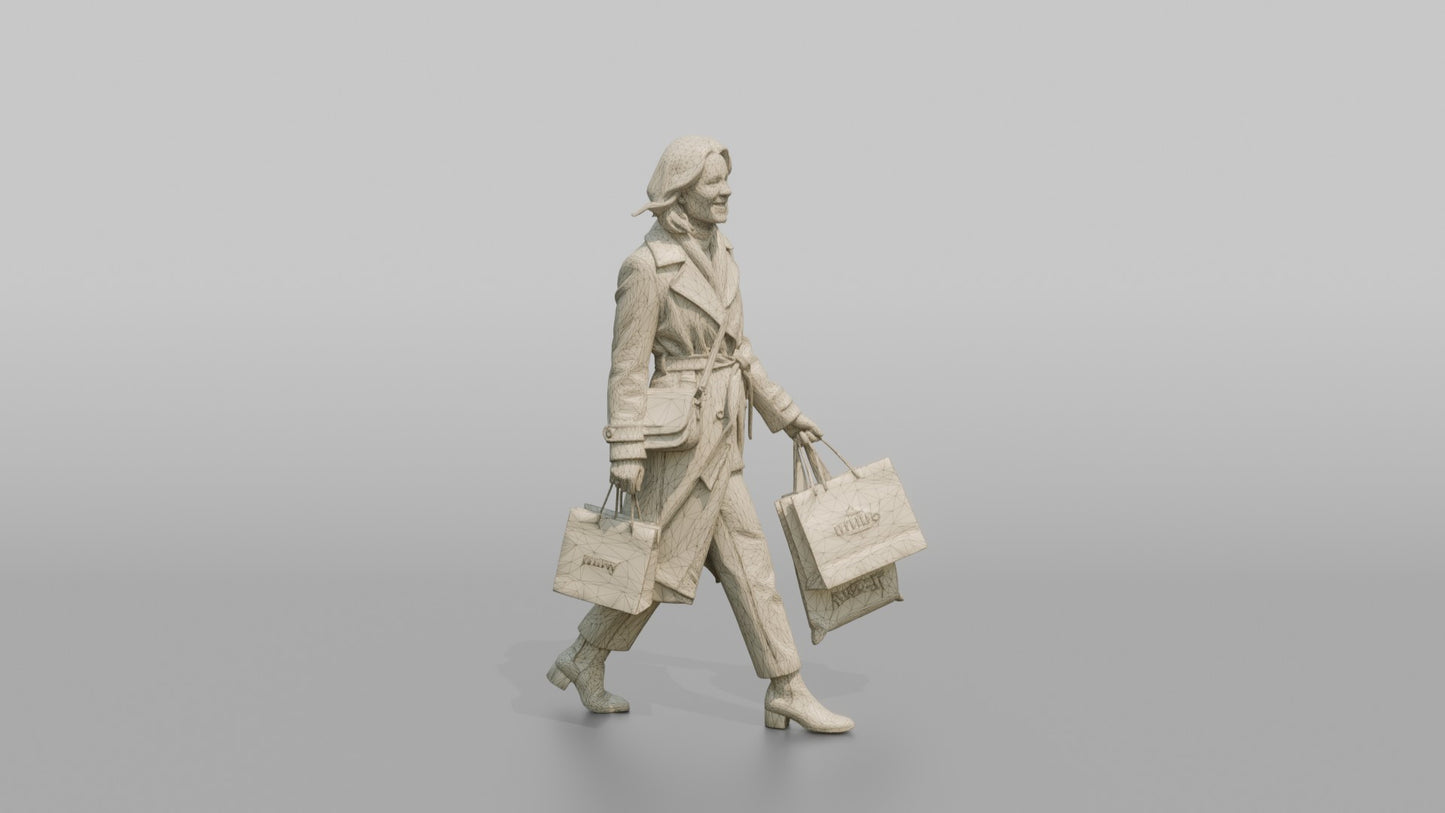 Scandinavian Woman Walking in a Tailored Wool Coat