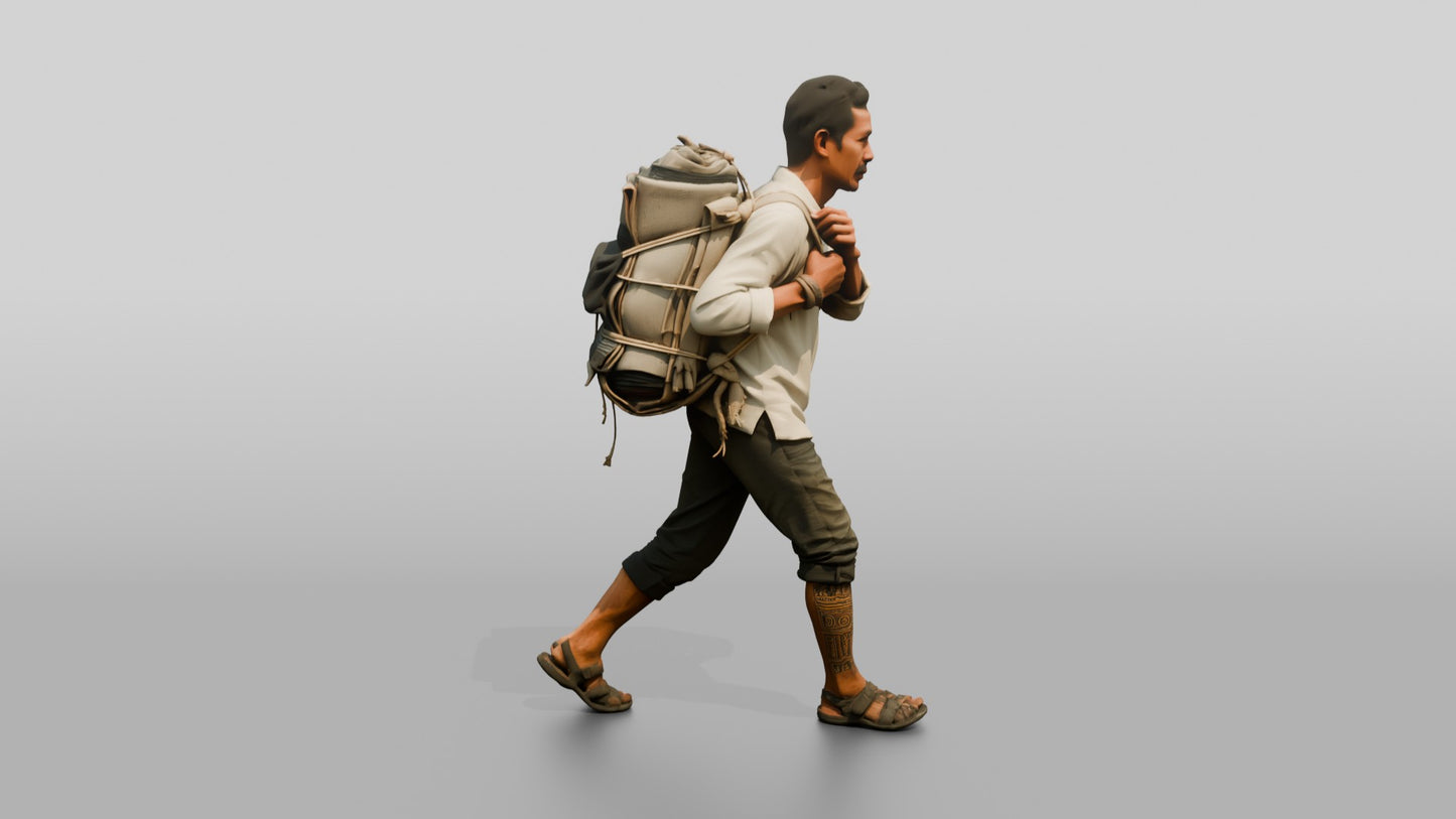 Southeast Asian Male Walking