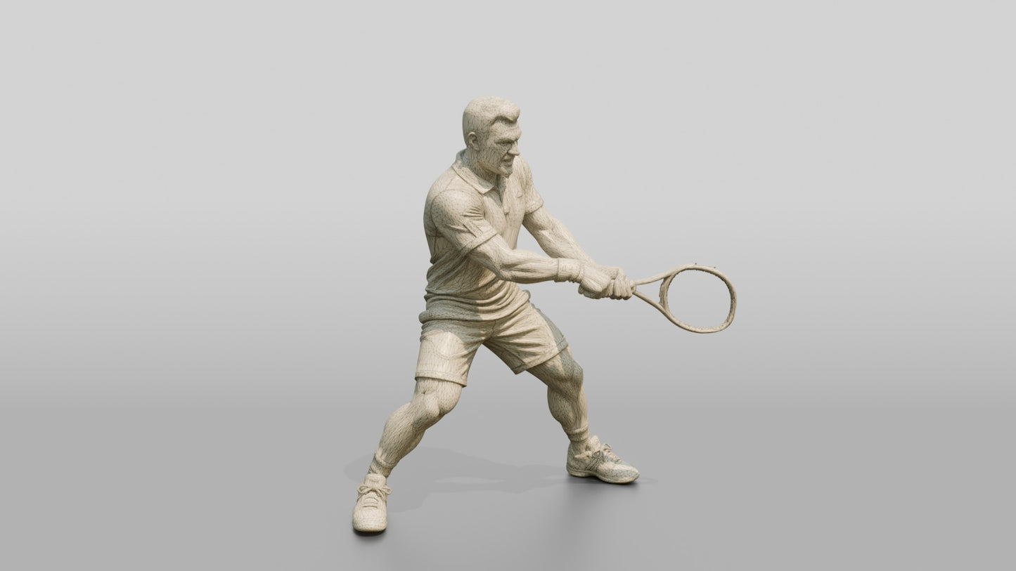 Male Tennis Player Unleashing a Powerful Forehand