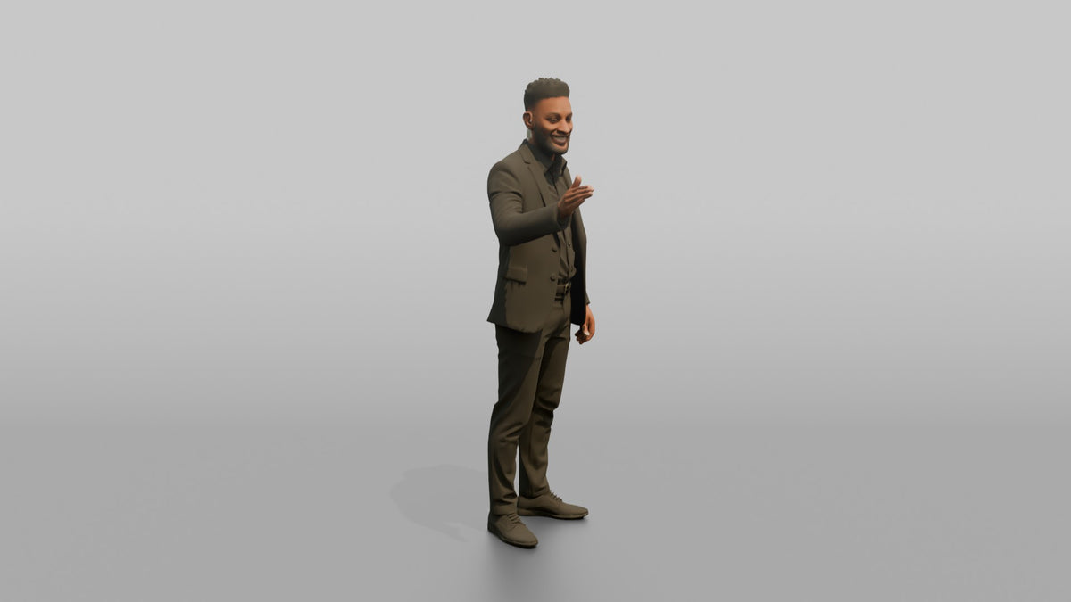 Door Staff Man Gesturing Toward A VIP Area - 3D character model, view 2