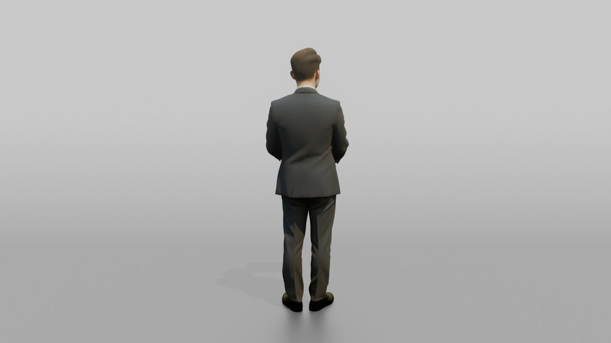 Black Flight Attendant Laughing While Standing Relaxed - 3D character model, view 3