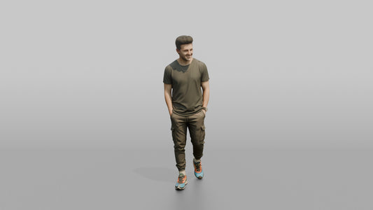 Patron Man Striking A Confident Pose, Colorful Sneakers And Joggers - 3D character model