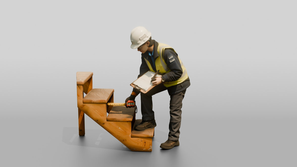 Construction Worker Woman 64 - 3D character model, view 4