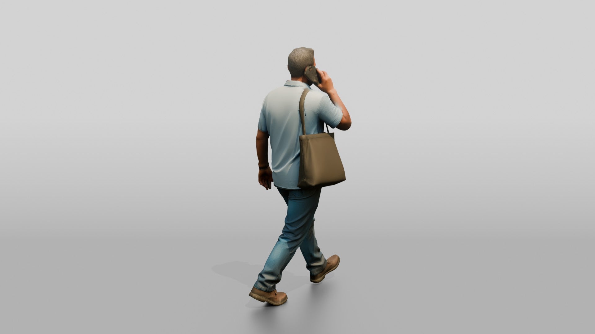 Middle-Aged Turkish Man Talking on His Phone