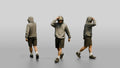 Man Pulling Up Linen Hoodie